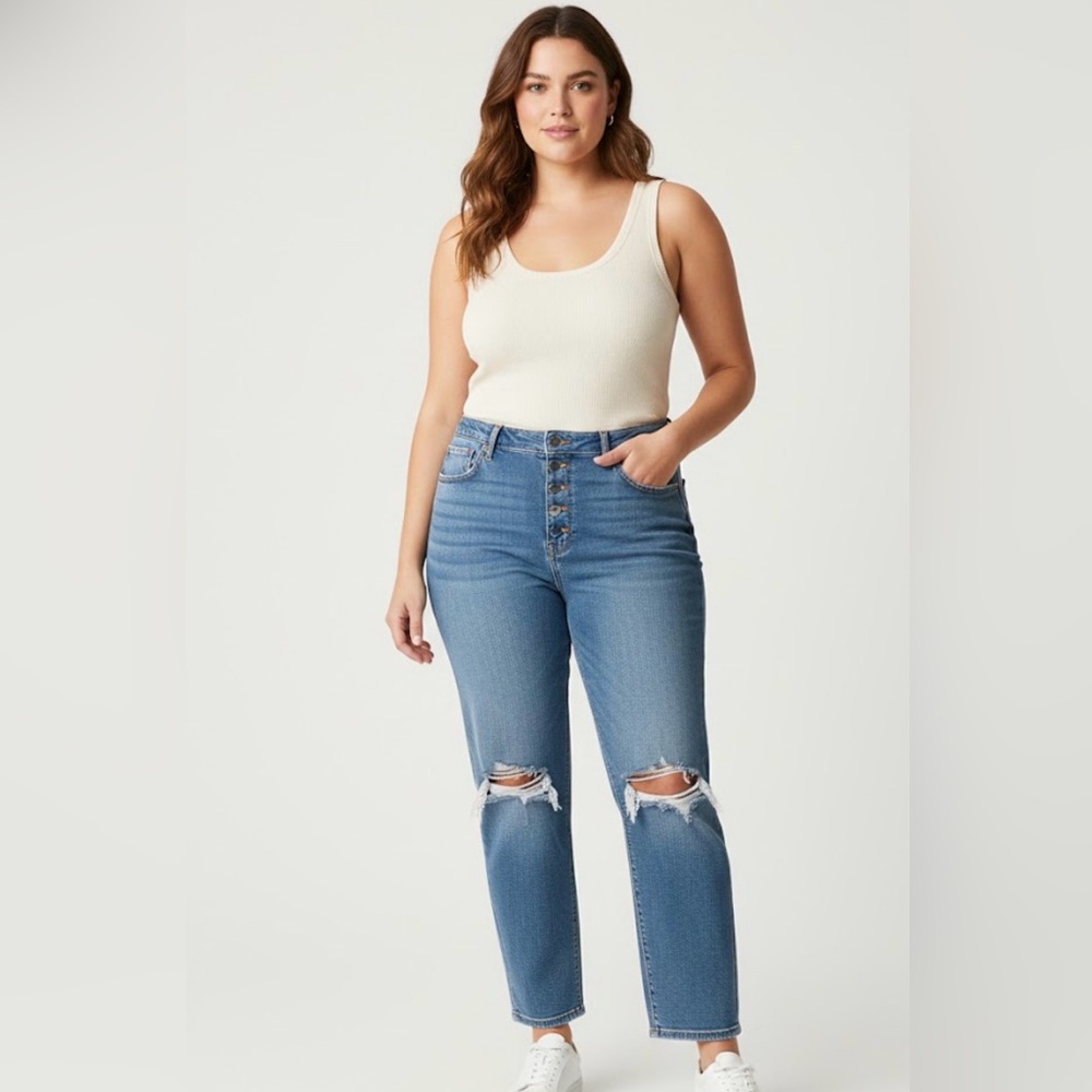 Abercrombie & Fitch Curve Love the Dad High Rise Jeans READ DESCRIPTION
